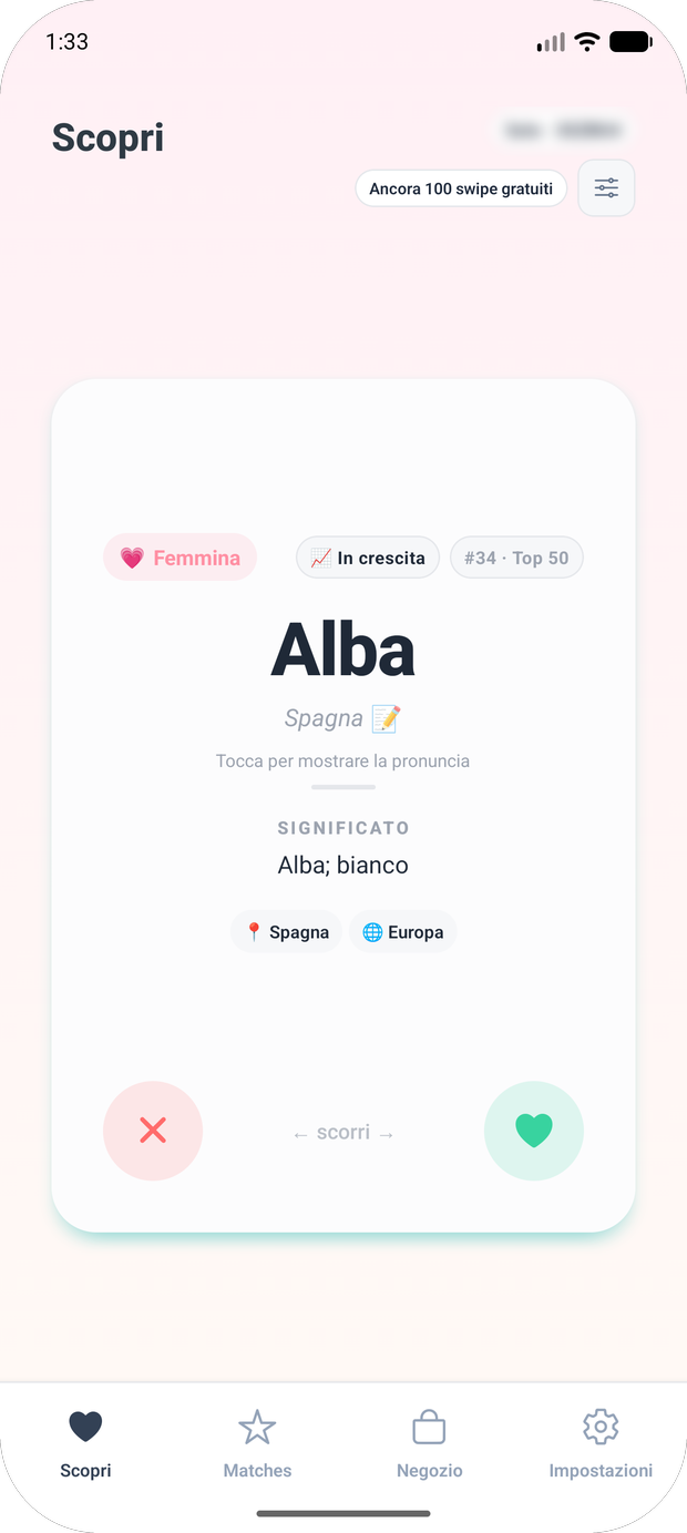 Swiping names privately