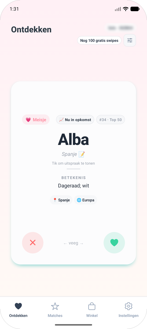 Swiping names privately