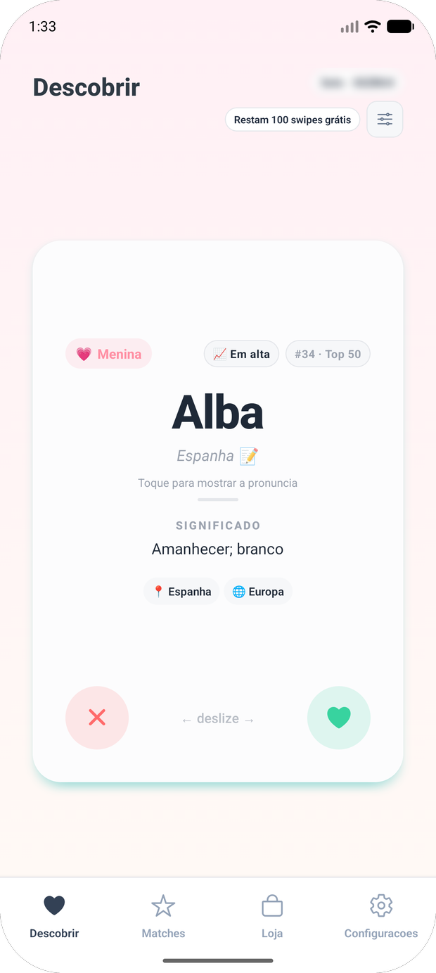 Swiping names privately